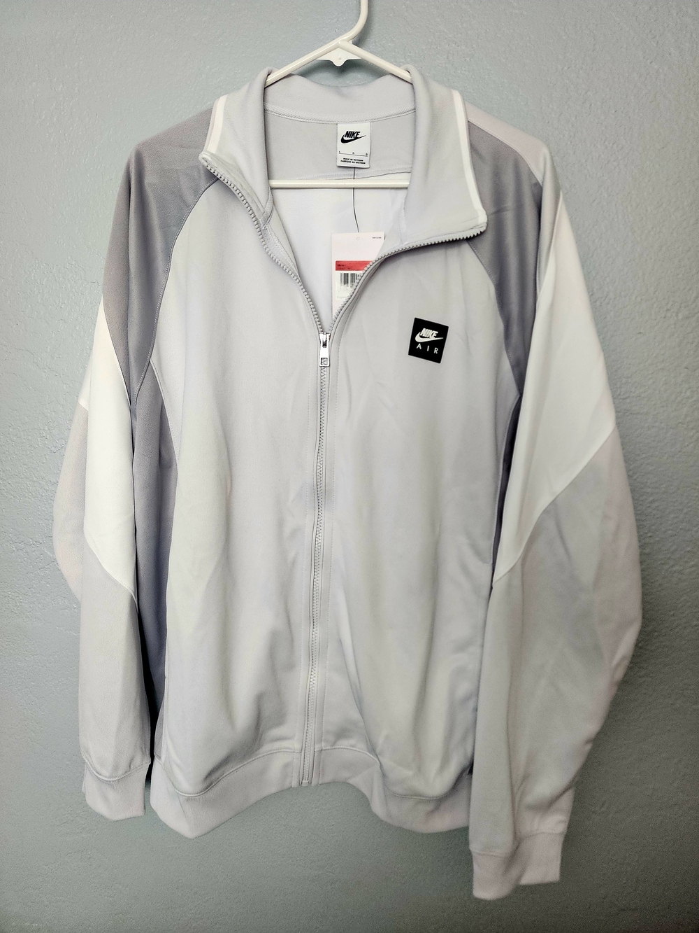 Nike Air Set Light Gray White Air Zip Track Jacket With Matching Air Joggers